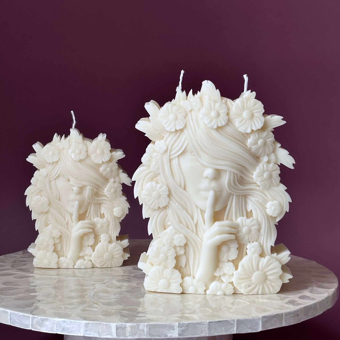Flower goddess candle duo – ready to gift decorative soy wax set